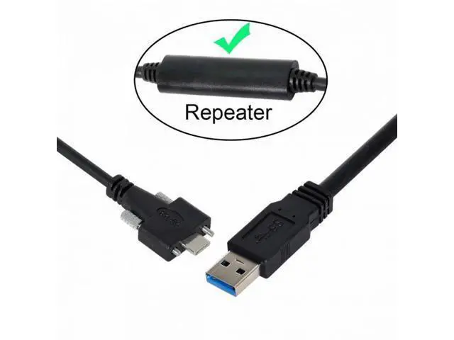Alt view image 4 of 7 - USB 3.1 Type-C Dual Screws Locking to Standard USB3.0 Data Cable Mount Type for Camera Recorder (8 Meters) UC-048-8.0M F