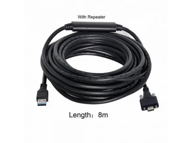 Alt view image 5 of 7 - USB 3.1 Type-C Dual Screws Locking to Standard USB3.0 Data Cable Mount Type for Camera Recorder (8 Meters) UC-048-8.0M F