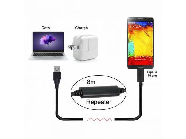 Alt view image 7 of 7 - 5Gbps USB-C USB 3.1 Type-C Male to USB3.0 Type A Male Data GL3523 Extender Cable for Tablet Phone Hard Disk Drive (8 Meters) UC-199-8.0M F