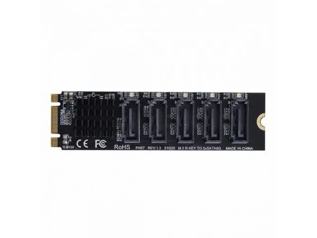 Alt view image 6 of 7 - NGFF Key B+M to SATA 3.0 6Gbps 5 Ports Adapter Converter PM Multi Port Select JMB575 2280 SA-035-BM