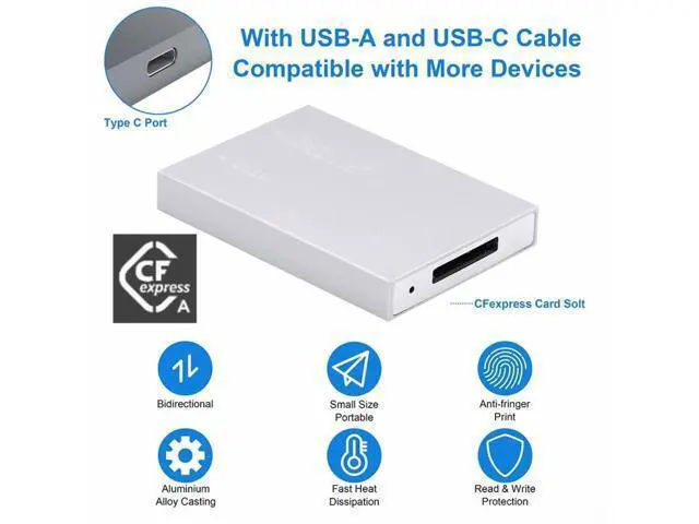 Alt view image 5 of 7 - USB3.1 Type-C USB3.0-A to CF Express Extension Card Reader for CFE Type-A Support CFA Memory Card UC-152-CFA