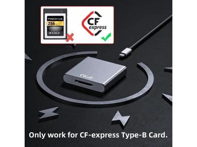 Alt view image 3 of 7 - USB3.1 Type-C USB3.0-A to CF Express Extension Card Reader for CFE Type-B Support R5 Z6 Z7 CFB Memory Card UC-152-CFB