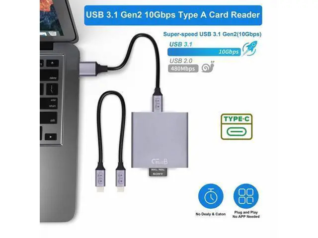 Alt view image 6 of 7 - USB3.1 Type-C USB3.0-A to CF Express Extension Card Reader for CFE Type-B Support R5 Z6 Z7 CFB Memory Card UC-152-CFB