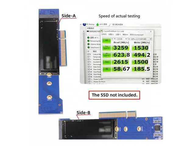Alt view image 7 of 7 - Low Profile Dual 2x NVME M.2 SSD to PCIE Express Gen4 X8 X16 Raid Card VROC Raid0 Hyper Adapter SA-012-LP