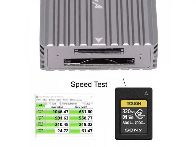 Alt view image 6 of 7 - USB3.1 Type-C USB3.0 Type-A to CF Express Extension Card Reader CFE Type-A & Type-B CFA R5 Z6 Z7 CFB Memory Card