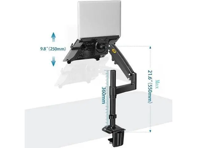 Alt view image 5 of 6 - NB H100-FP For 10-17 inch Gas Spring Mechanism Full Motion Arm VESA Board Desktop Laptop Bracket NB H100-FP