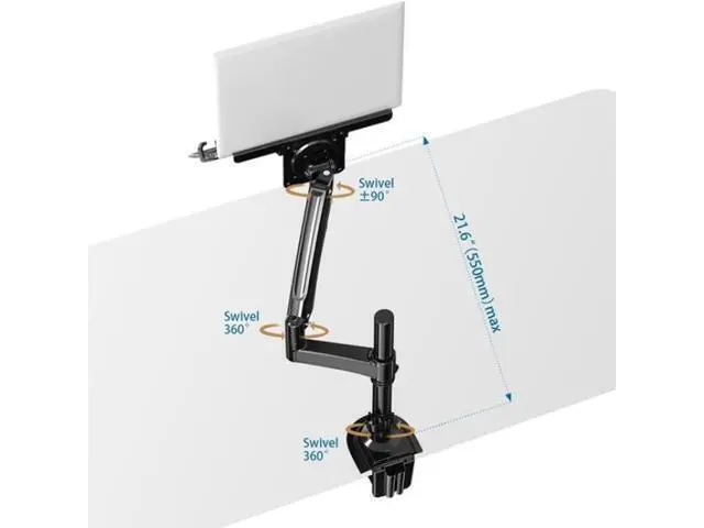 Alt view image 6 of 6 - NB H100-FP For 10-17 inch Gas Spring Mechanism Full Motion Arm VESA Board Desktop Laptop Bracket NB H100-FP