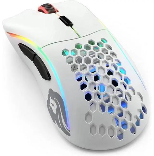 Main image of FOR Glorious Gaming Mouse - Model D - RGB Gaming Mouse - 69 g Lightweight Wireless Mouse - Ergonomic Mouse - Honeycomb Mouse - White Wireless Gaming Mouse (Matte White)
