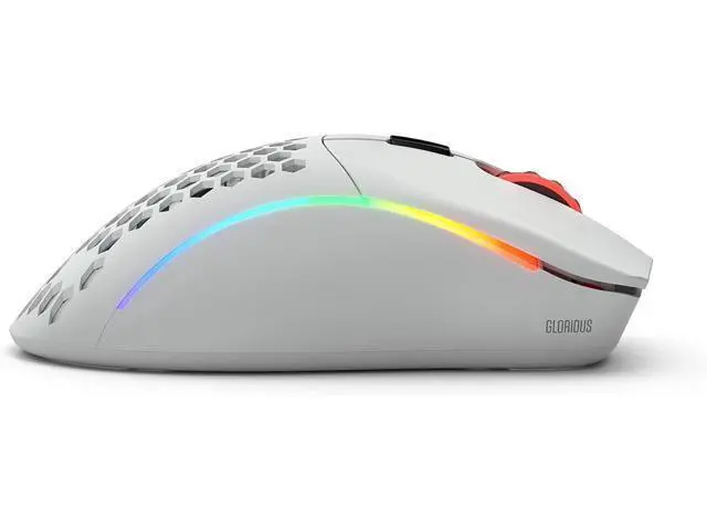 Alt view image 3 of 6 - FOR Glorious Gaming Mouse - Model D - RGB Gaming Mouse - 69 g Lightweight Wireless Mouse - Ergonomic Mouse - Honeycomb Mouse - White Wireless Gaming Mouse (Matte White)