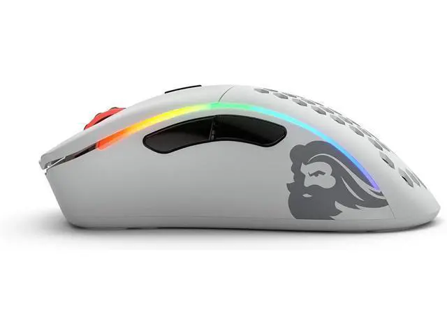 Alt view image 2 of 6 - FOR Glorious Gaming Mouse - Model D - RGB Gaming Mouse - 69 g Lightweight Wireless Mouse - Ergonomic Mouse - Honeycomb Mouse - White Wireless Gaming Mouse (Matte White)