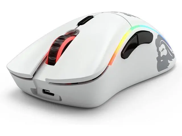 Alt view image 5 of 6 - FOR Glorious Gaming Mouse - Model D - RGB Gaming Mouse - 69 g Lightweight Wireless Mouse - Ergonomic Mouse - Honeycomb Mouse - White Wireless Gaming Mouse (Matte White)