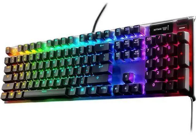 Main image of Apex 7 Mechanical Gaming Keyboard - OLED Smart Display - USB Passthrough and Media Controls - Tactile and Quiet - RGB Backlit Blue Switch - Tactile Clicky