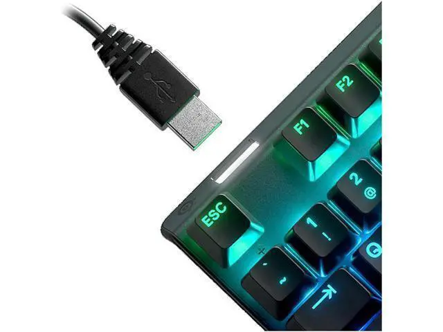 Alt view image 5 of 7 - Apex 7 Mechanical Gaming Keyboard - OLED Smart Display - USB Passthrough and Media Controls - Tactile and Quiet - RGB Backlit Blue Switch - Tactile Clicky