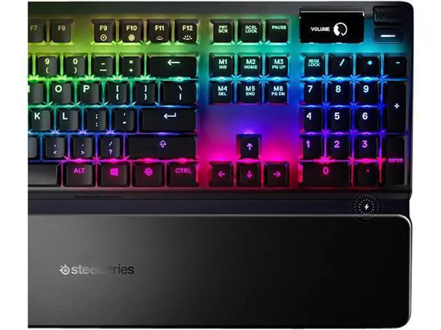 Alt view image 6 of 7 - Apex 7 Mechanical Gaming Keyboard - OLED Smart Display - USB Passthrough and Media Controls - Tactile and Quiet - RGB Backlit Blue Switch - Tactile Clicky