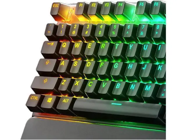 Alt view image 7 of 7 - Apex 7 Mechanical Gaming Keyboard - OLED Smart Display - USB Passthrough and Media Controls - Tactile and Quiet - RGB Backlit Blue Switch - Tactile Clicky