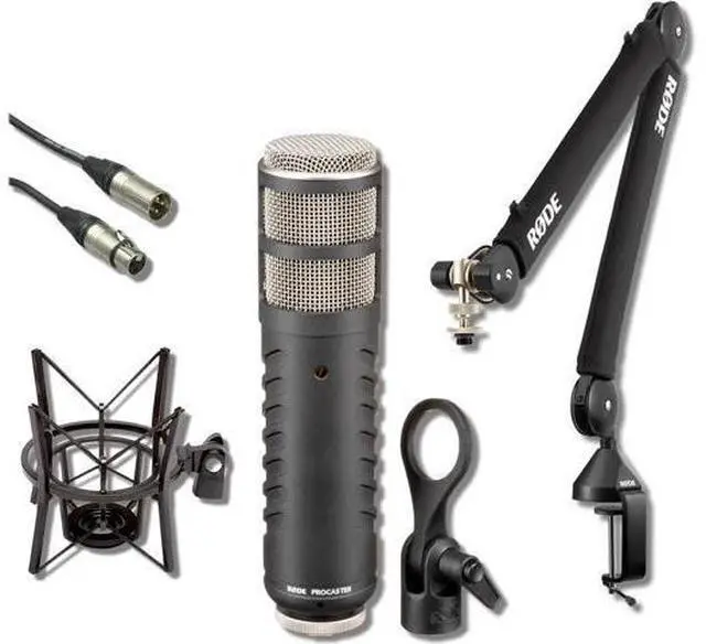 Main image of Rode Procaster Cardioid Dynamic Broadcast Microphone with Rode PSA1+ Microphone Boom Arm, PSM1 Shockmount and XLR Cable