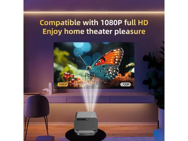 Alt view image 5 of 5 - 4K smart projector - Android 13 projector - Overseas version 1080P high-definition projector,P20 Pro Projector
