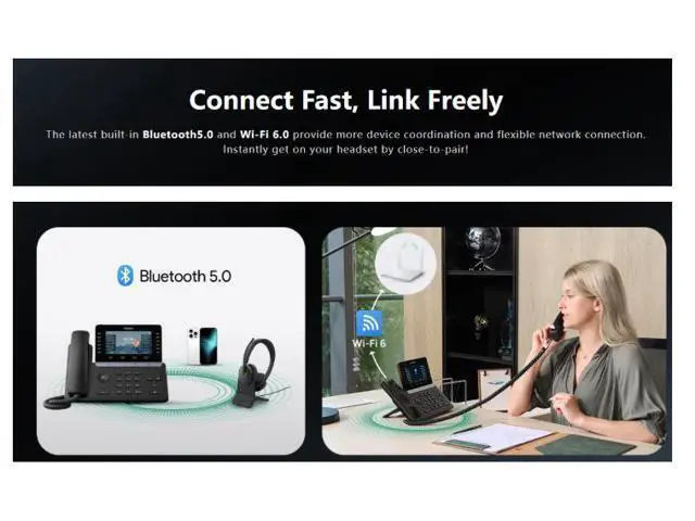 Alt view image 7 of 7 - wusu SIP-T85W Yealink IP PHONE - Network Desktop Telephone Desk Phone