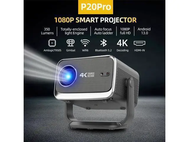 Alt view image 4 of 5 - 4K smart projector - Android 13 projector - Overseas version 1080P high-definition projector,P20 Pro Projector