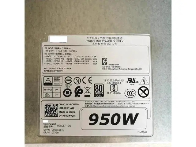 Alt view image 5 of 5 - 950W PSU For Precision T5820 T7820 Switching Power Supply CXV28 0CXV28 H950EF-00