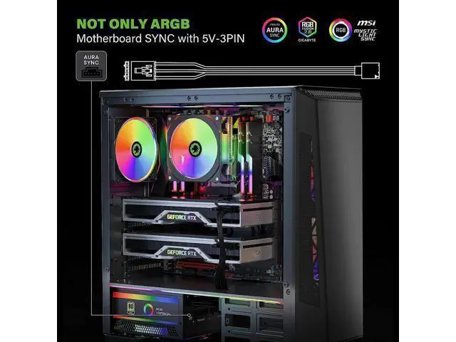 Alt view image 3 of 6 - GAMEMAX 850W Power Supply, Fully Modular, 80 Plus Gold, ARGB SYNC with Motherboard, RGB-850 Pro