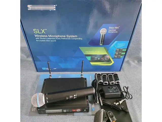 Alt view image 3 of 5 - SLX4 one-to-one wireless microphone Beta 58A for stage singing with SM58 microphone British standard plug American standard plug