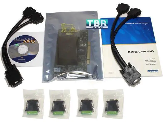 Alt view image 4 of 4 - Matrox G45X4QUAD-B G450 Video Graphics Card X4 PCI 2x LFH60 4xDVI Digital
