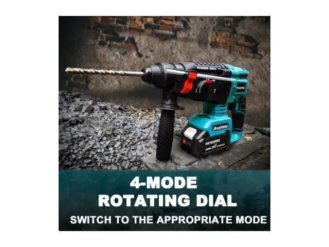Alt view image 5 of 5 - Brushless Cordless Rotary Hammer Drill 18V SDS Plus Hammer D