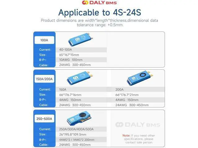 Alt view image 2 of 7 - DALY Smart Active Balance BMS 250A 24V-60V 8S-17S Bluetooth incorporado con RS485 CAN placa de protección de batería PCB para batería Li-ion LifePO4 LTO