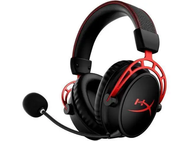 Alt view image 4 of 7 - HyperX Cloud Alpha Wireless - Gaming Headset for PC, 300-hour battery life, DTS Headphone:X Spatial Audio, Memory foam, Dual Chamber Drivers, Noise-Canceling Mic, Durable Aluminum Frame (Red)