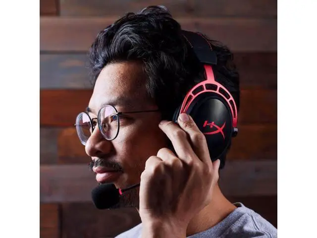 Alt view image 6 of 7 - HyperX Cloud Alpha Wireless - Gaming Headset for PC, 300-hour battery life, DTS Headphone:X Spatial Audio, Memory foam, Dual Chamber Drivers, Noise-Canceling Mic, Durable Aluminum Frame (Red)