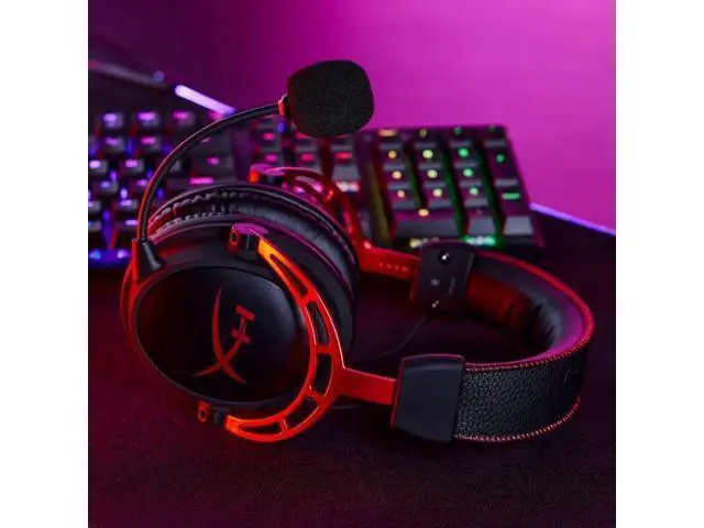 Alt view image 3 of 7 - HyperX Cloud Alpha Wireless - Gaming Headset for PC, 300-hour battery life, DTS Headphone:X Spatial Audio, Memory foam, Dual Chamber Drivers, Noise-Canceling Mic, Durable Aluminum Frame (Red)