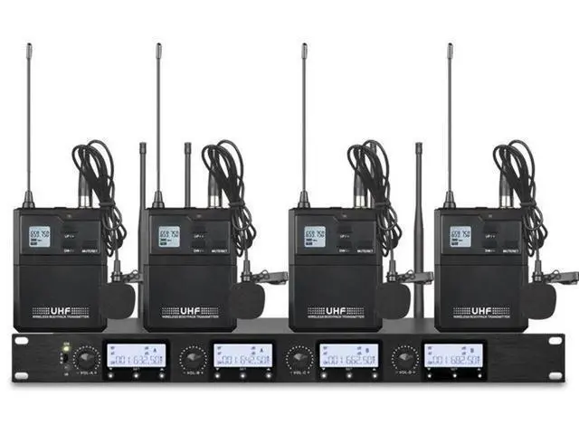 Alt view image 4 of 5 - Conference wireless microphone - one for the left, one for the right, two for the front, four for the side, a swivel neck tube with U-shaped frequency modulation wireless microphone, and a head-mounte