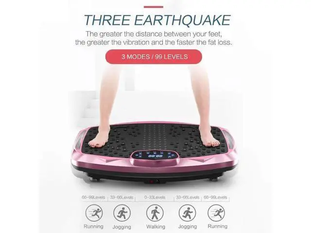 Alt view image 4 of 6 - Vibration Plate Exercise Machine Whole Body Workout Vibration Fitness Platform for Home Fitness & Weight Loss + BT + Remote, 99 Levels