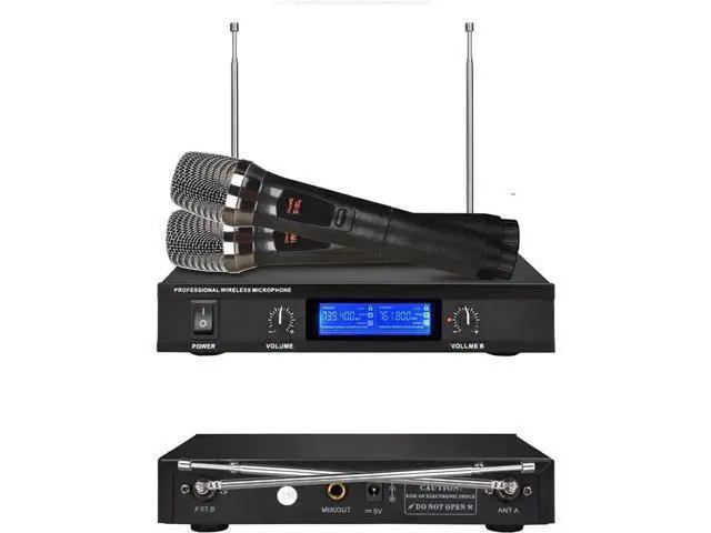 Alt view image 6 of 6 - Microphone UHF Rechargeable Wireless Microphone System Karaoke Microphone Wireless Mic with Receiver Box Professional Cardioid Dynamic Handheld Microphone Handheld Microphone
