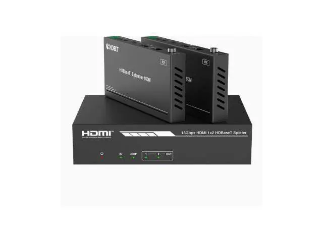 Main image of Professional audio and video converter, distributor, network transmission extender, digital operating room expert, 1 input 2 output 4K 60 network transmission distributor, HDBaseT 150-meter extension