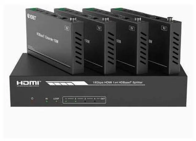 Main image of Professional audio and video converter, distributor, network transmission extender, digital operating room expert, 1 input to 4 outputs 4K 60 network transmission distributor HDBaseT 150-meter extensi
