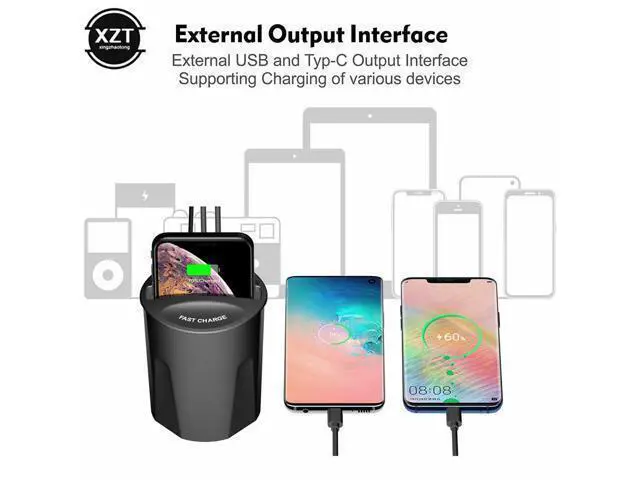 Alt view image 3 of 3 - 10W Fast Wireless Charger Car Charger Cup for IPhone 11 Max Pro XS XR/X/8 SAMSUNG S9/S8/Note10/Note9 Car Cup Charging Holder