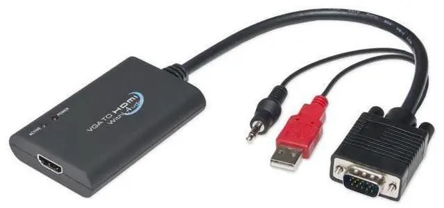 Main image of SYBA Universal VGA to HDMI Converter with Audio Support, Adapter for PC, Laptop, DVD, Desktop, SY-ADA31025