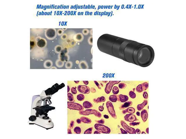 Alt view image 7 of 7 - 10X-200X Industry Microscope Camera C-mount Camera Magnification Adjustable Zoom Eyepiece Magnifier Industrial Lens for LAB PCB