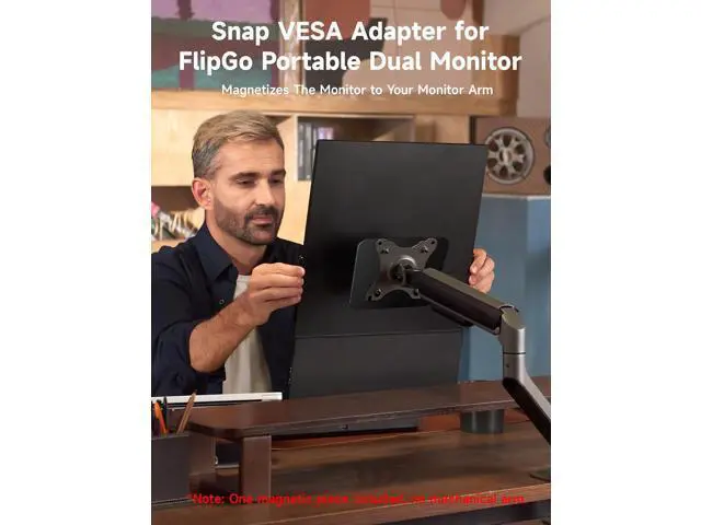 Alt view image 2 of 6 - Snap VESA Adapter FlipGo 13.5" 15.6" & 16" Portable Monitor Dual Screen