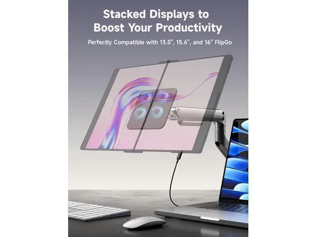 Alt view image 3 of 6 - Snap VESA Adapter FlipGo 13.5" 15.6" & 16" Portable Monitor Dual Screen
