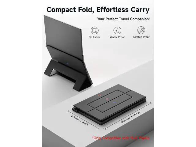 Alt view image 5 of 6 - Magnetic Leather Stand FlipGo 15.6" Portable Monitor Dual Screen