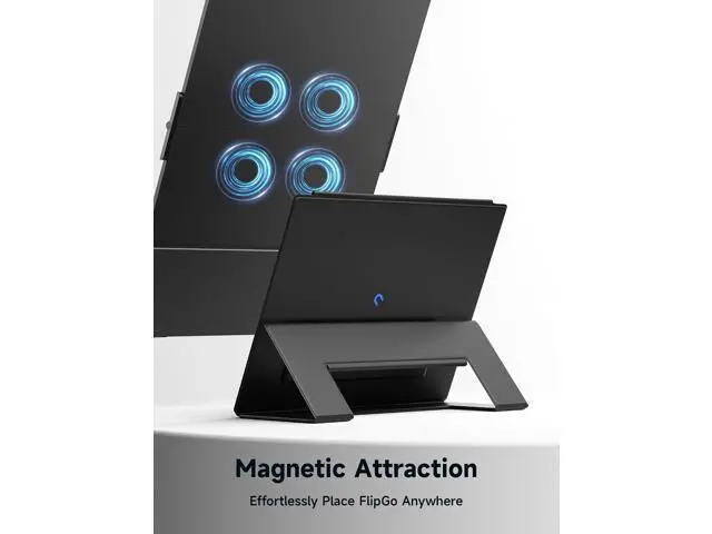 Alt view image 3 of 6 - Magnetic Leather Stand FlipGo 15.6" Portable Monitor Dual Screen