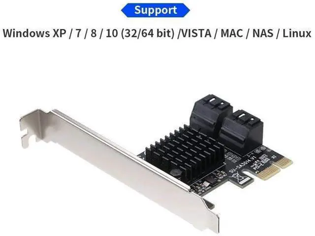 Alt view image 5 of 7 - PCIE to SATA Card PCI-E Adapter PCI Express to SATA3.0 Expansion Card 4Port SATA III 6G for SSD HDD