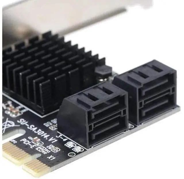 Alt view image 6 of 7 - PCIE to SATA Card PCI-E Adapter PCI Express to SATA3.0 Expansion Card 4Port SATA III 6G for SSD HDD