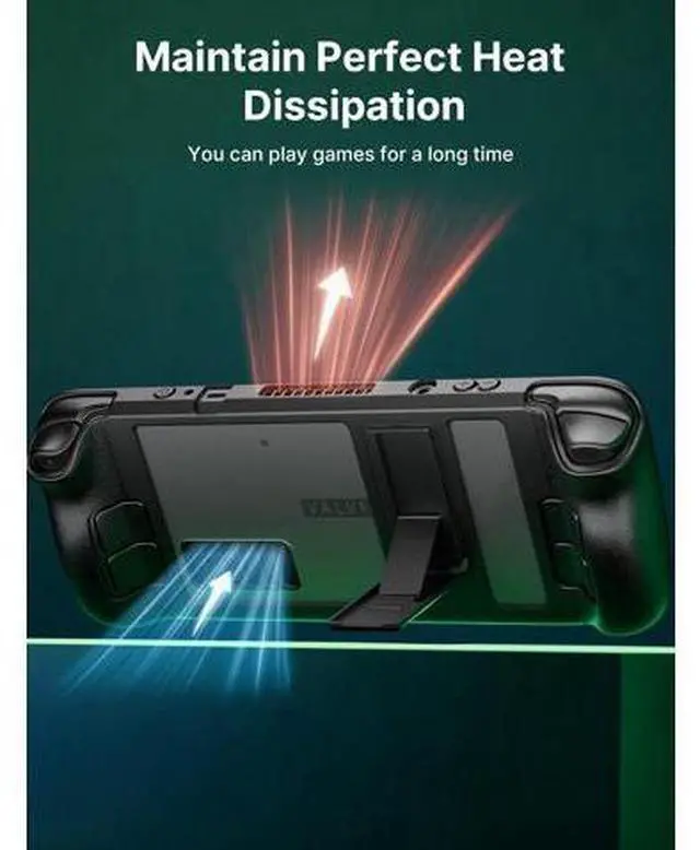 Alt view image 4 of 7 - PC0105 Steam Deck Case with Adjustable Angle Stand + 2-Pack Steam Deck Screen Protector