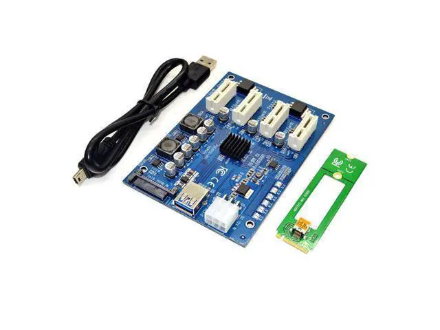 Alt view image 2 of 6 - M.2 NGFF PCIE PCI Express Extender Riser Card Adapter 4 PCI-E slot adapter PCIe Port Multiplier M2 Card For Mining