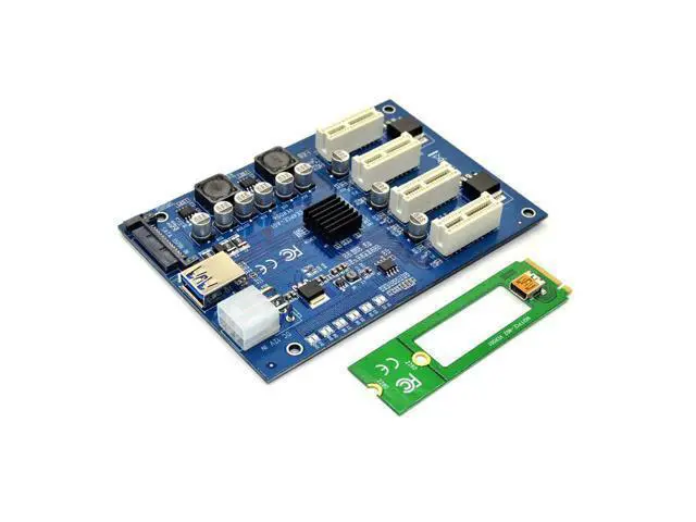 Alt view image 6 of 6 - M.2 NGFF PCIE PCI Express Extender Riser Card Adapter 4 PCI-E slot adapter PCIe Port Multiplier M2 Card For Mining