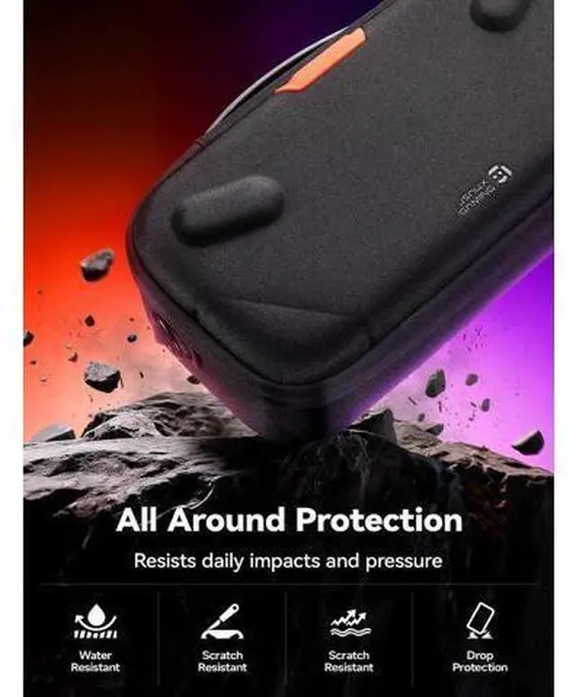 Alt view image 5 of 7 - Carrying Case for Steam Deck and Steam Deck OLED, Portable Dual Layer Travel Case with Built In Cable Port, USB C Cable Included, Hard Shell Protection, Fits Charger and Accessories